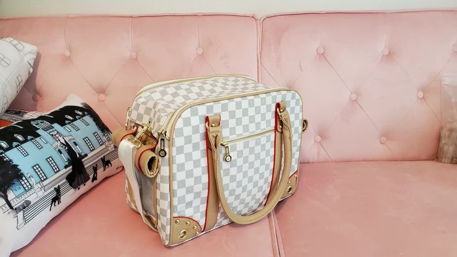 Monogram Pet Carrier: Pink